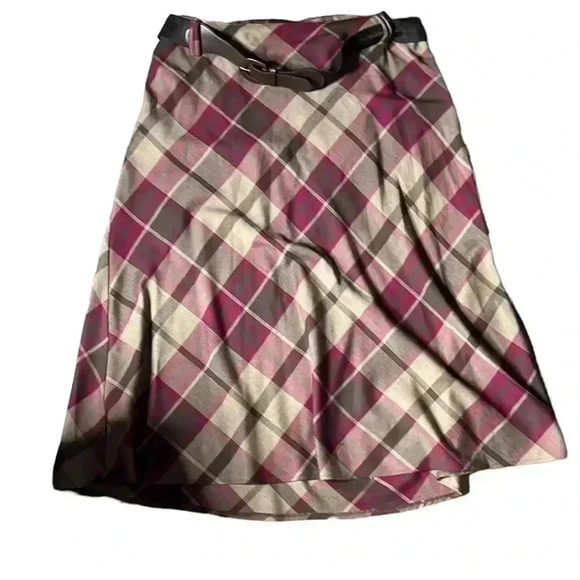 Cato Plaid Belted Side Zipper Closure Midi Pull On Skirt Size 22/24 - Picture 1 of 7